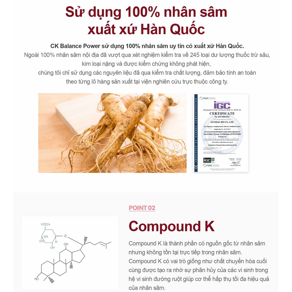 Bột Sâm Ck Balance Power