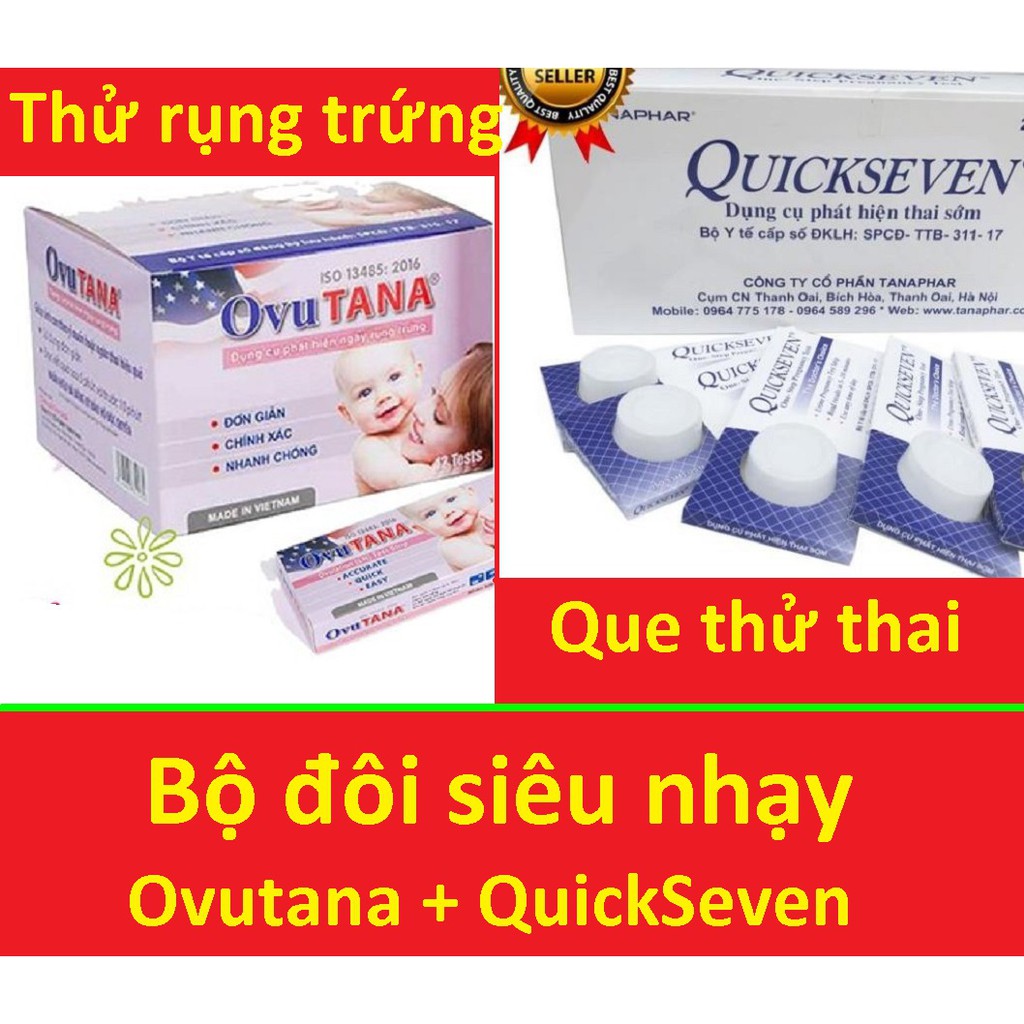 (CHE TÊN) Que thử thai + thử rụng trứng QuickSeven OvuTana,hiệu quả tức thì,chính xác tuyệt đối [Ovu Tana Quick Seven]