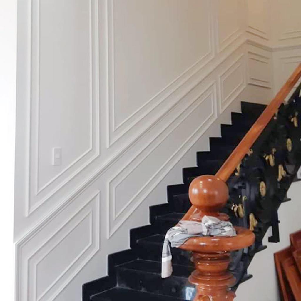 Phào chỉ nhựa ps, chỉ lưng 6cm trắng