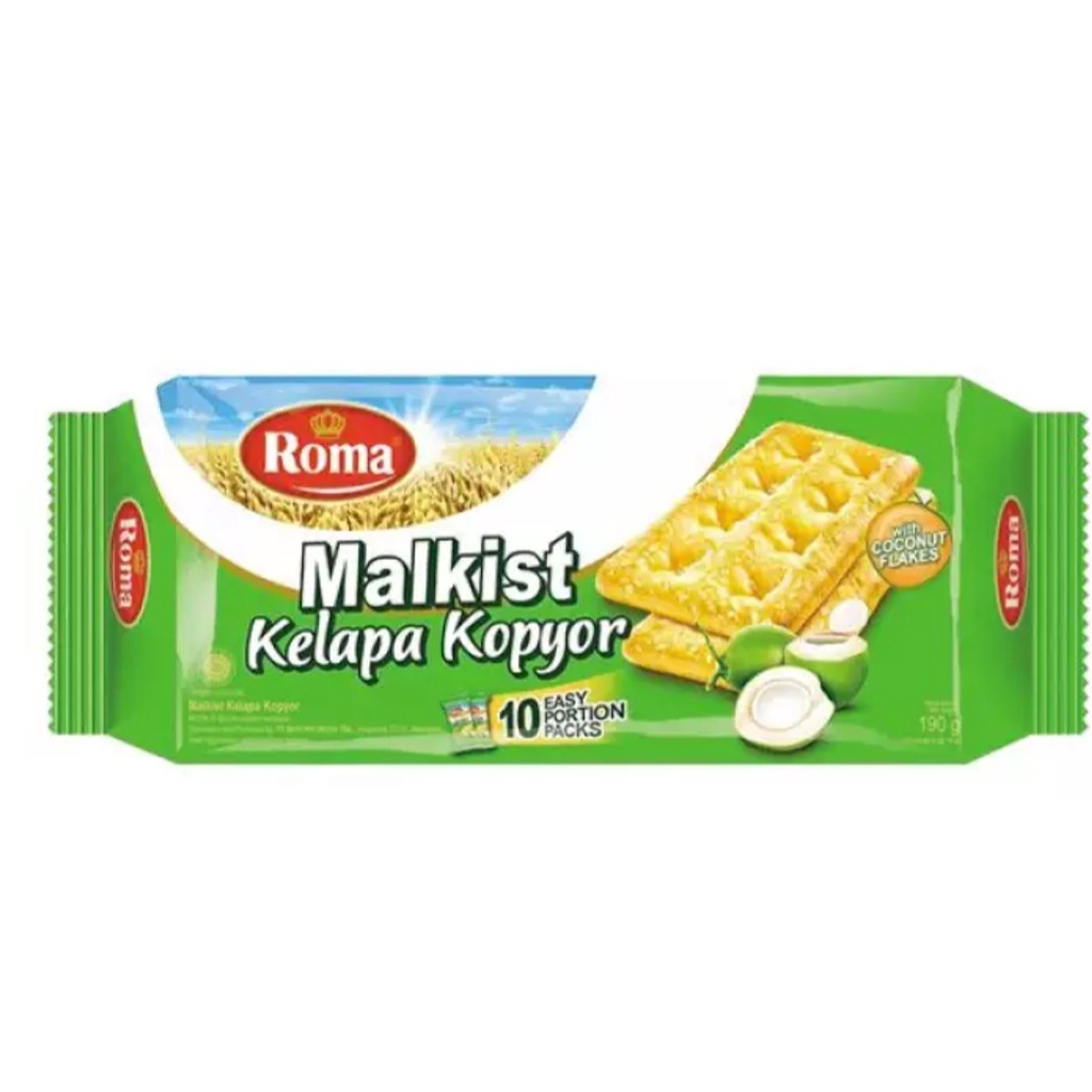 Bánh quy giòn Roma Malkist vị dừa 190g