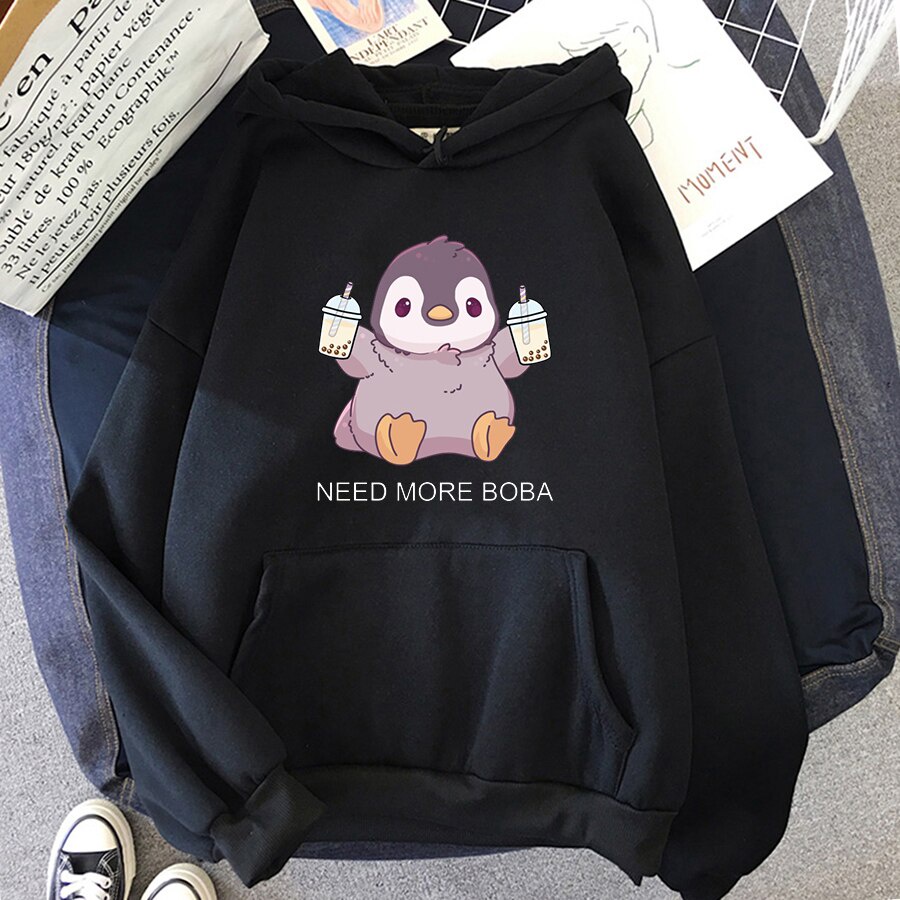 Áo Hoodie In Hình Chim Cánh Cụt Dễ Thương Cho Nữ