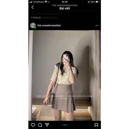 áo len mịn cộc tay màu kem The sweater weather