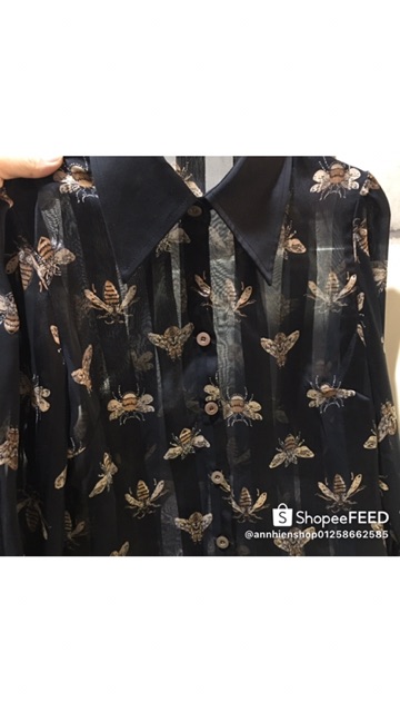 Áo sơ mi hoạ tiết con ong