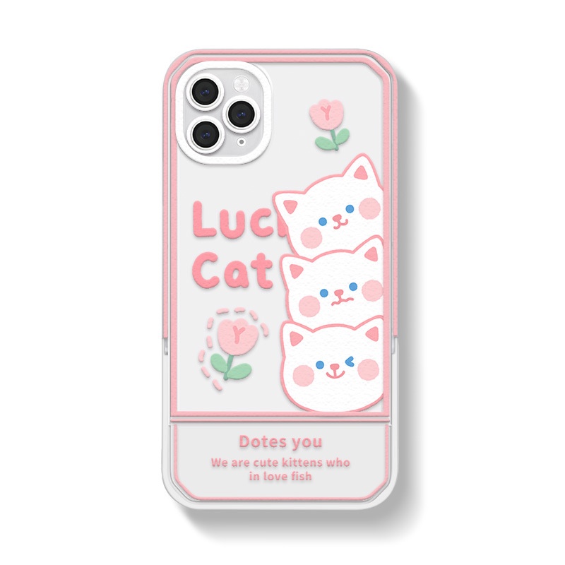 Ốp lưng iphone Ốp Điện Thoại Kèm Giá Đỡ Tàng Hình Họa Tiết Hoạt Hình Cho iphone13Promax 12Pro 11 / xs / 7 / 8 / plus Dinuo case