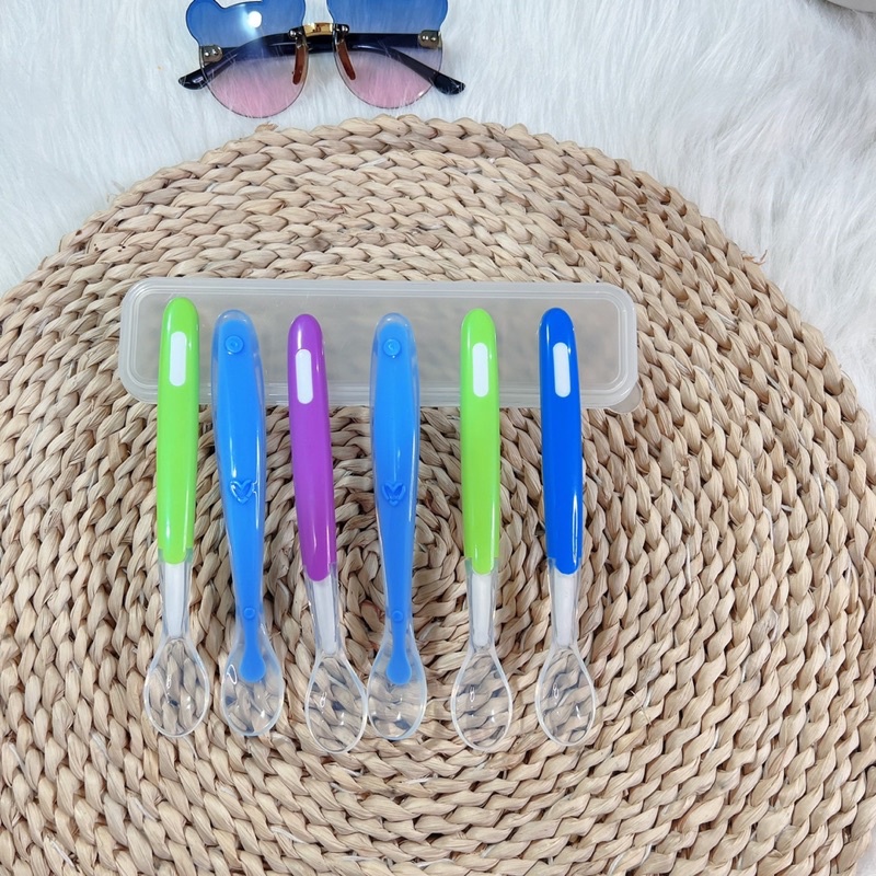 Thìa Silicon Trong Suốt Siêu Mềm Sâu Lòng Giúp Bé Ăn Dặm Dễ Dàng