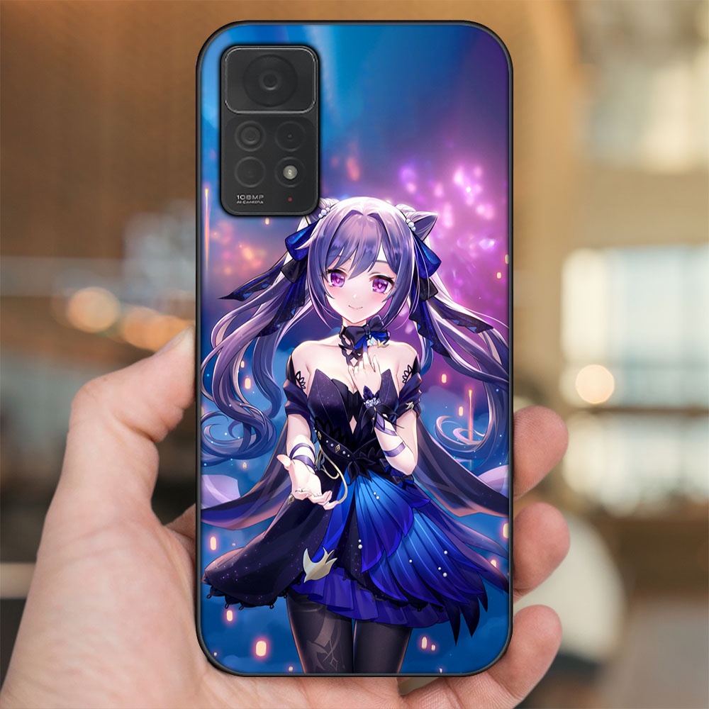 Ốp lưng Xiaomi Redmi Note 11 Pro 4G viền đen in hình Keqing Genshin Impact