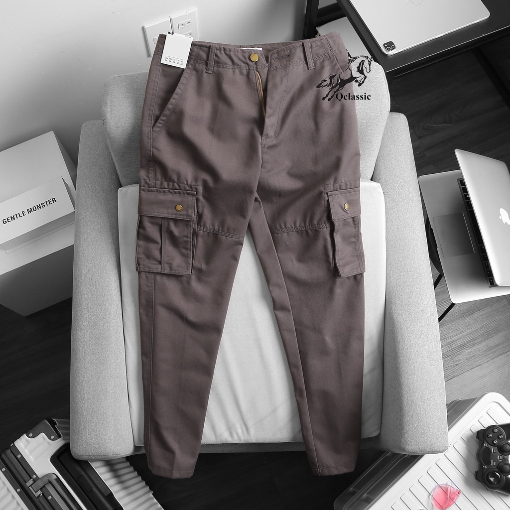 Quần nam trung niên dài túi hôp trơn thanh lịch sang trọng, nam tính đàn ông mạnh mẽ phong cách Q0002