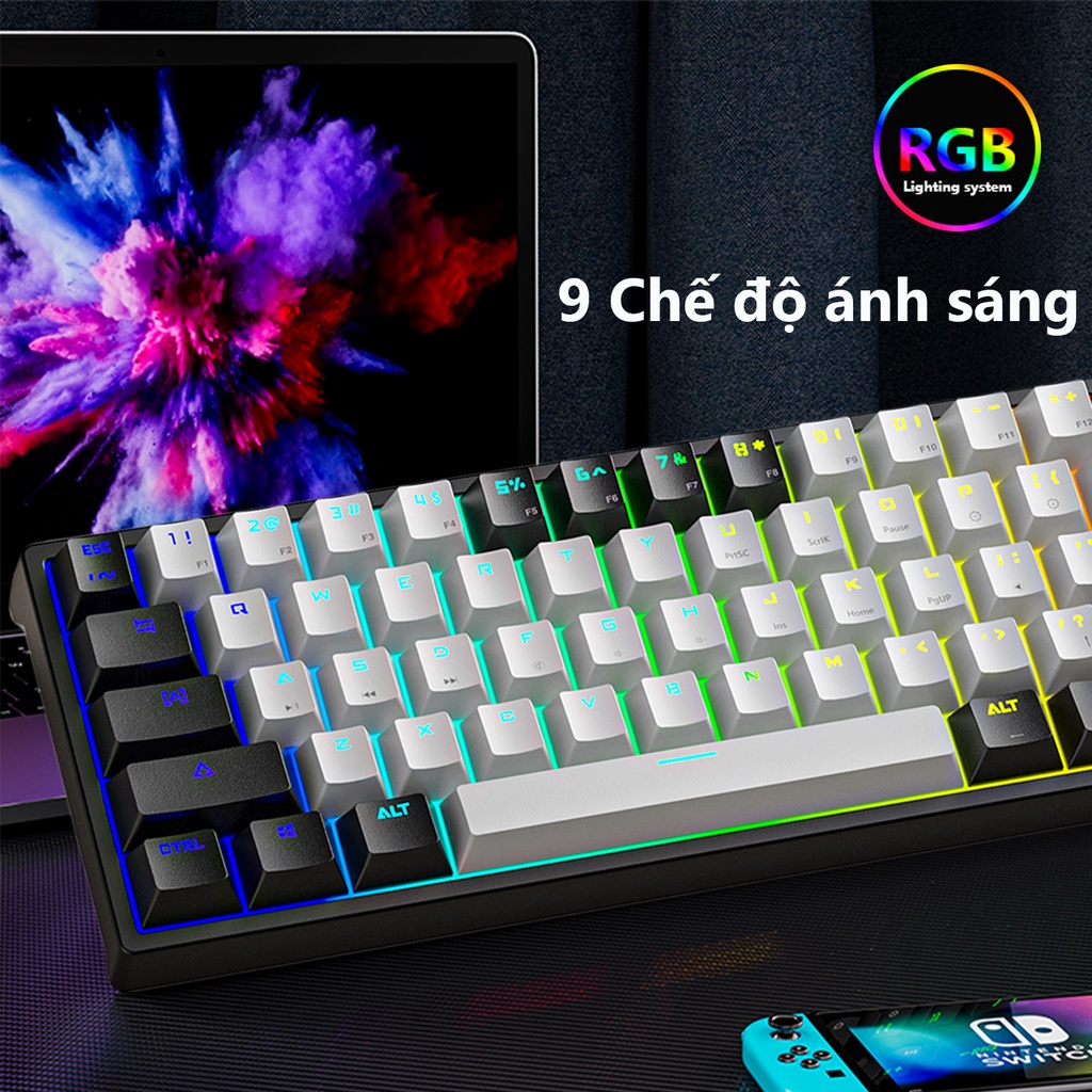 Bàn phím và chuột máy tính Leaven Bàn phím cơ red switch 61phím led rgb bàn phím máy tính