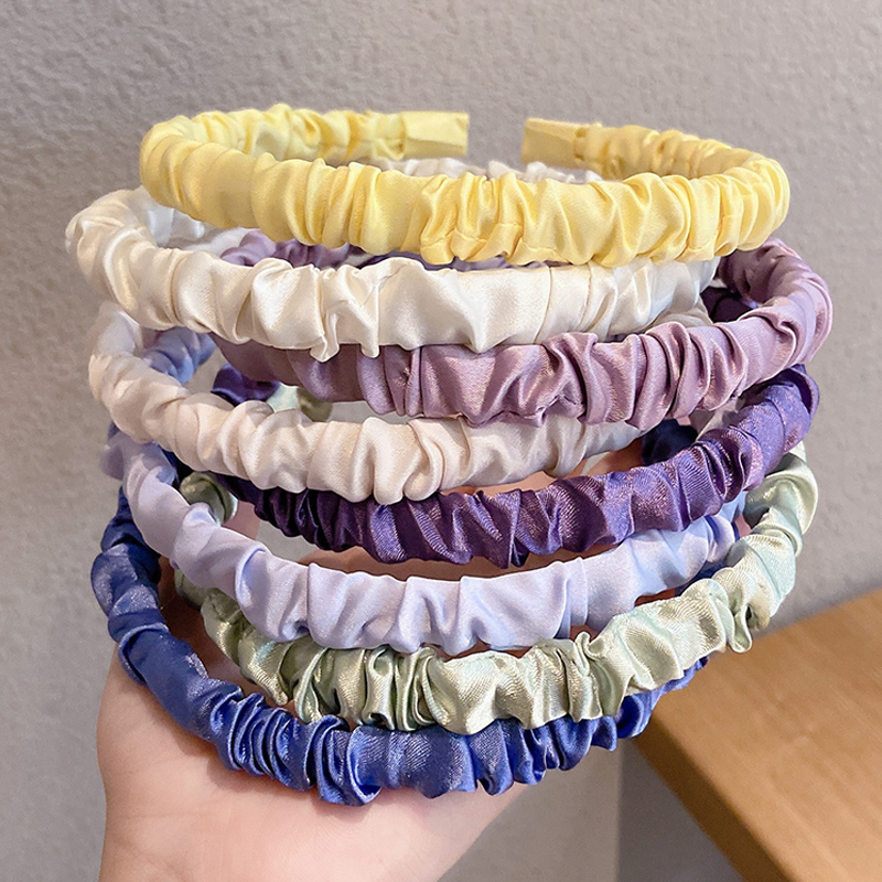 Băng đô vải chiffon thiết kế nếp gấp phong cách Hàn Quốc thời trang cho nữ