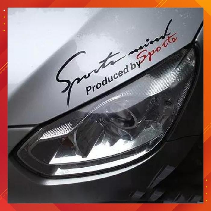 Tem Dán Decal Sport Mind Prodeced By Sports Nắp Capo Xe Hơi Ôtô - Kểu Dáng Thể Thao Tạo Điểm Nhấn Nổi Bật Khỏe Khoắn CS8