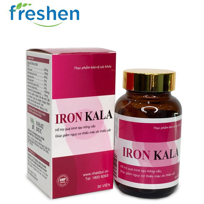 IRON KALA – Hỗ trợ quá trình tạo hồng cầu. Giúp giảm nguy cơ thiếu máu do thiếu sắt