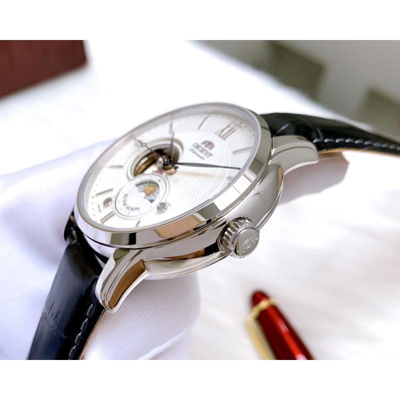 Đồng hồ nam Orient Sun and Moon Gen 4 RA-AS0005S00B- Automatic, dây da, 42mm, Hacking Stop, Sapphire, Chính hãng.