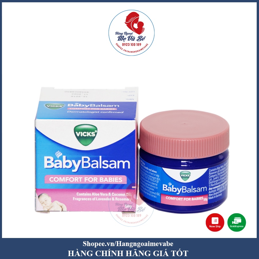 Dầu Bôi Ấm Ngực Vick Baby Balsam 50g - Úc [Date 10/2024]