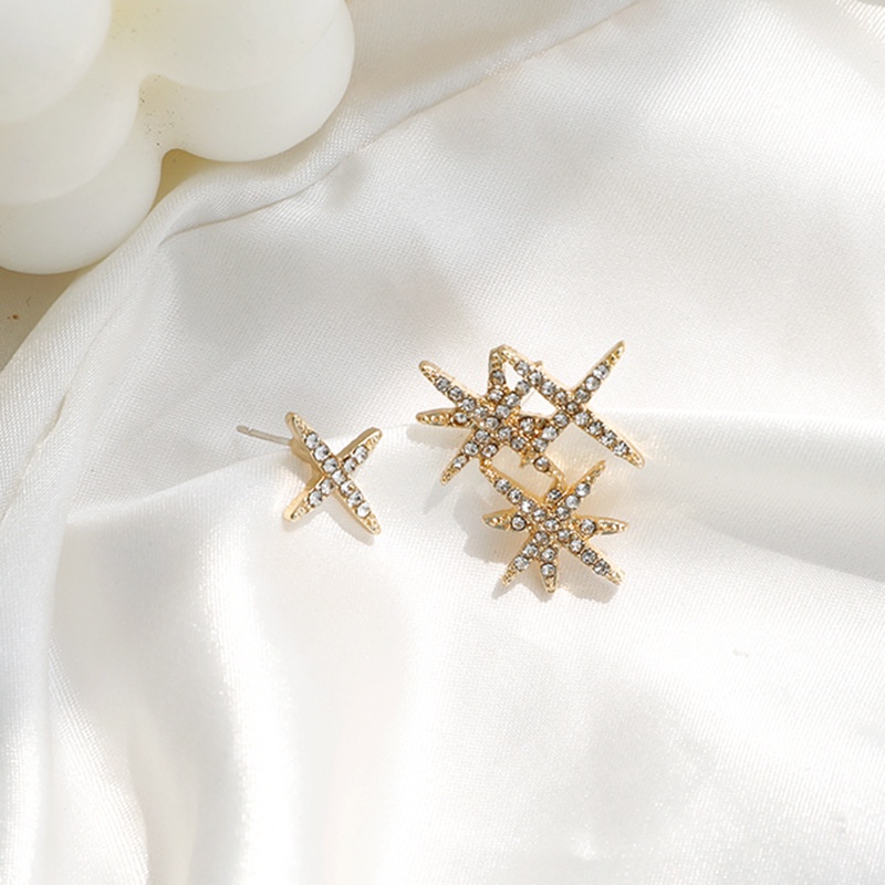 Bông Tai Hình Ngôi Sao Đính Đá Xinh Xắn Thời Trang Dành Cho Nữ