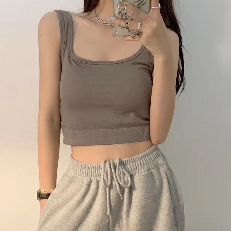 Áo Bra Nữ Dáng Dài - Áo Thun Nữ 2 Dây Kèm Mút Thoáng Mát AMYBRA B833