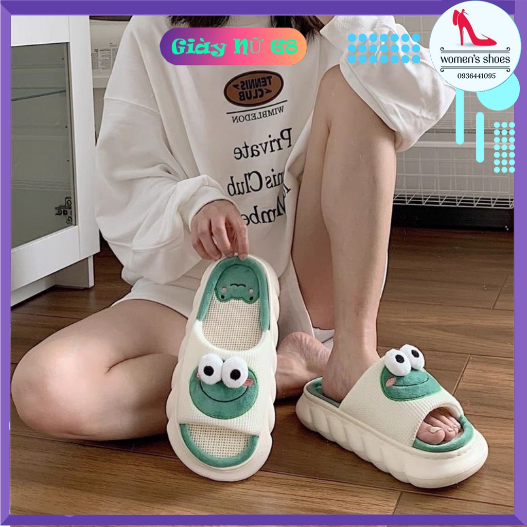 Dép Nữ Hình Mặt Ếch xanh Siêu Êm, dép thỏ carot  dễ thương  Đẹp Xịn,phong cách ulzzang Dép đi trong trong siêu mềm