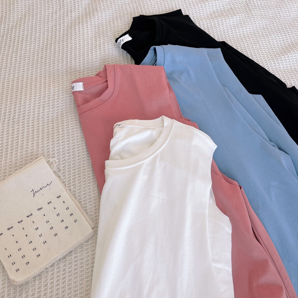 Áo tanktop nữ form rộng nhiều màu basic - Made by Toneontone TOT (có dáng croptop)