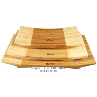 Khay gỗ hình chữ nhật vành cong cao cấp chuyên sử  dụng để bày sushi , sashimi bền đẹp,mẫu mã thanh lịch phong cách Nhật