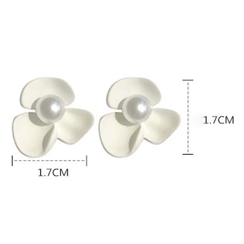 Bông Tai Mạ Bạc 925 Hình Hoa Màu Trắng Phong Cách Hàn Quốc Thời Trang Cho Nữ