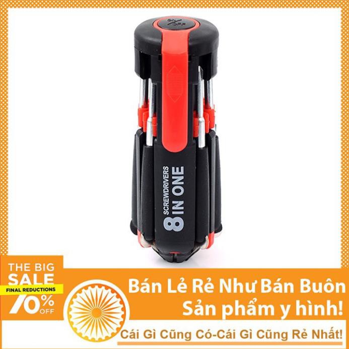 Bộ tua vít vặn ốc vít đa năng 8 trong 1 có đèn led tiện dụng Chammart