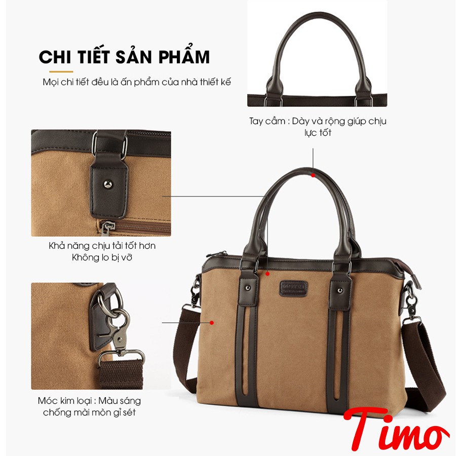 Cặp công sở nam, Cặp văn phòng đựng máy tính laptop da canvas cao cấp cho doanh nhân [ MÃ GIẢM GIÁ SỐC : DAUT10K] | BigBuy360 - bigbuy360.vn