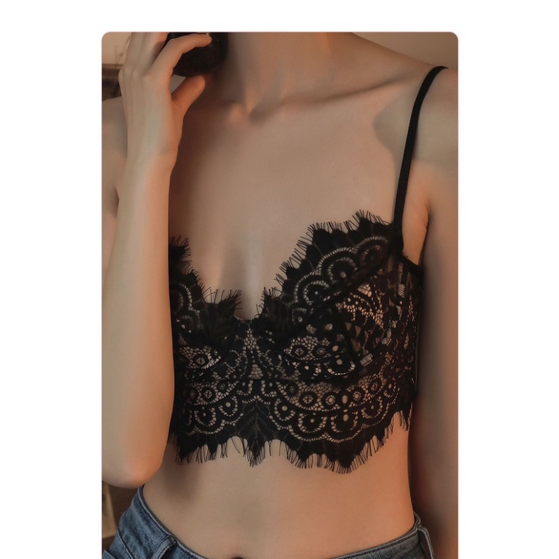 Áo Bra ren mềm mỏng có gọng có mút nâng ngực có móc cài sau sườn lưng Nội y xanh chất đẹp deal xịn sexy