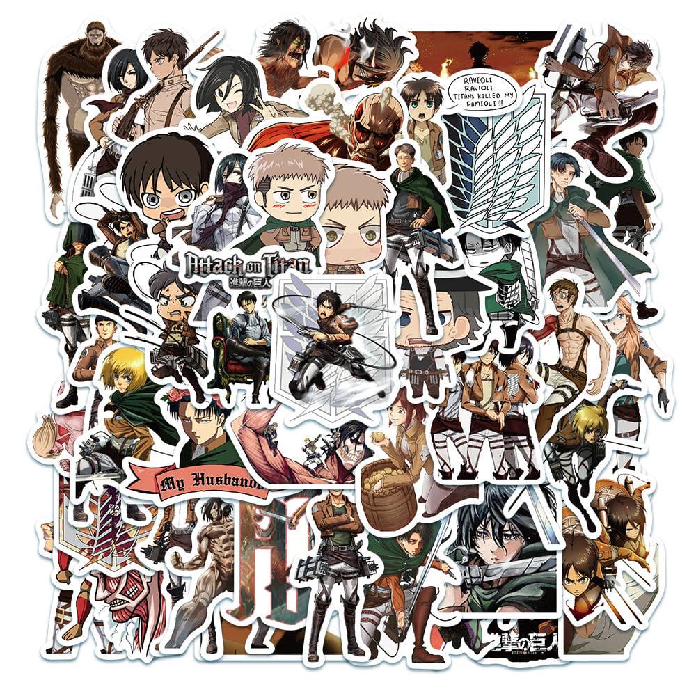 Bộ sưu tập 50 Sticker Attack on Titan sticker anime chống nước