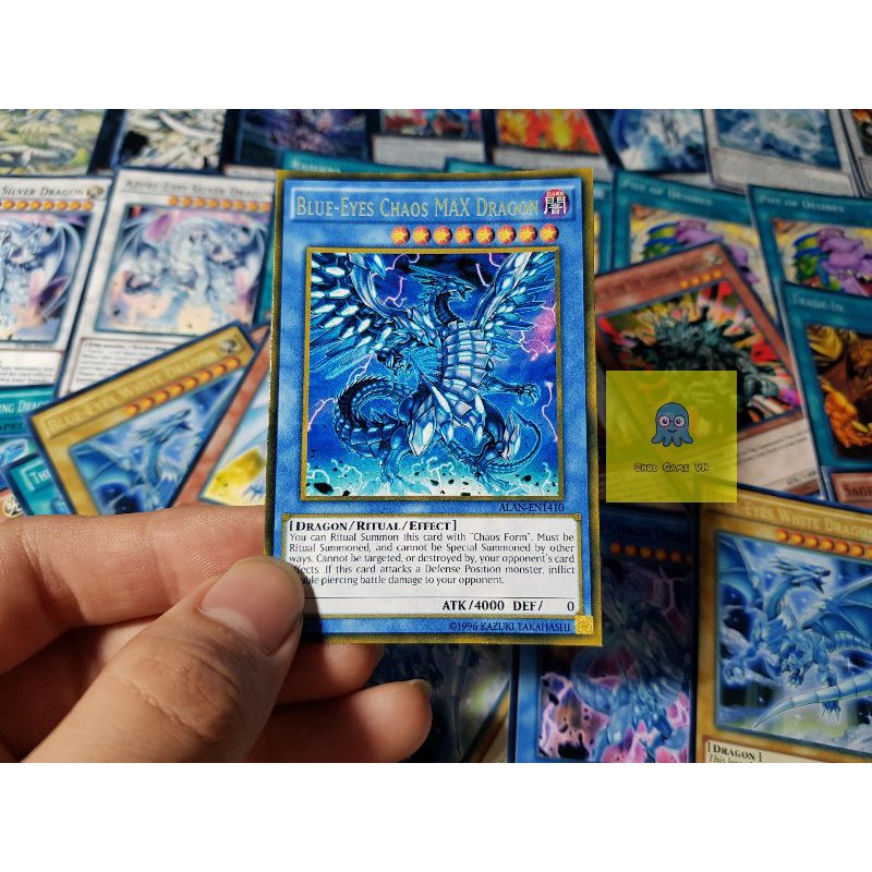 [BÀI IN] Bài YuGiOh - Combo 2 bộ 99 lá bài Blue Eyes Chaos Max + Blue Eyes White Dragon của Kaiba Seto - Card Game VN