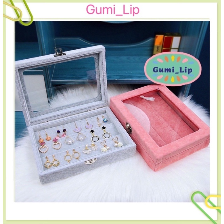 Hộp đựng bông tai bọc nhung cao cấp đựng trang sức tiện lợi