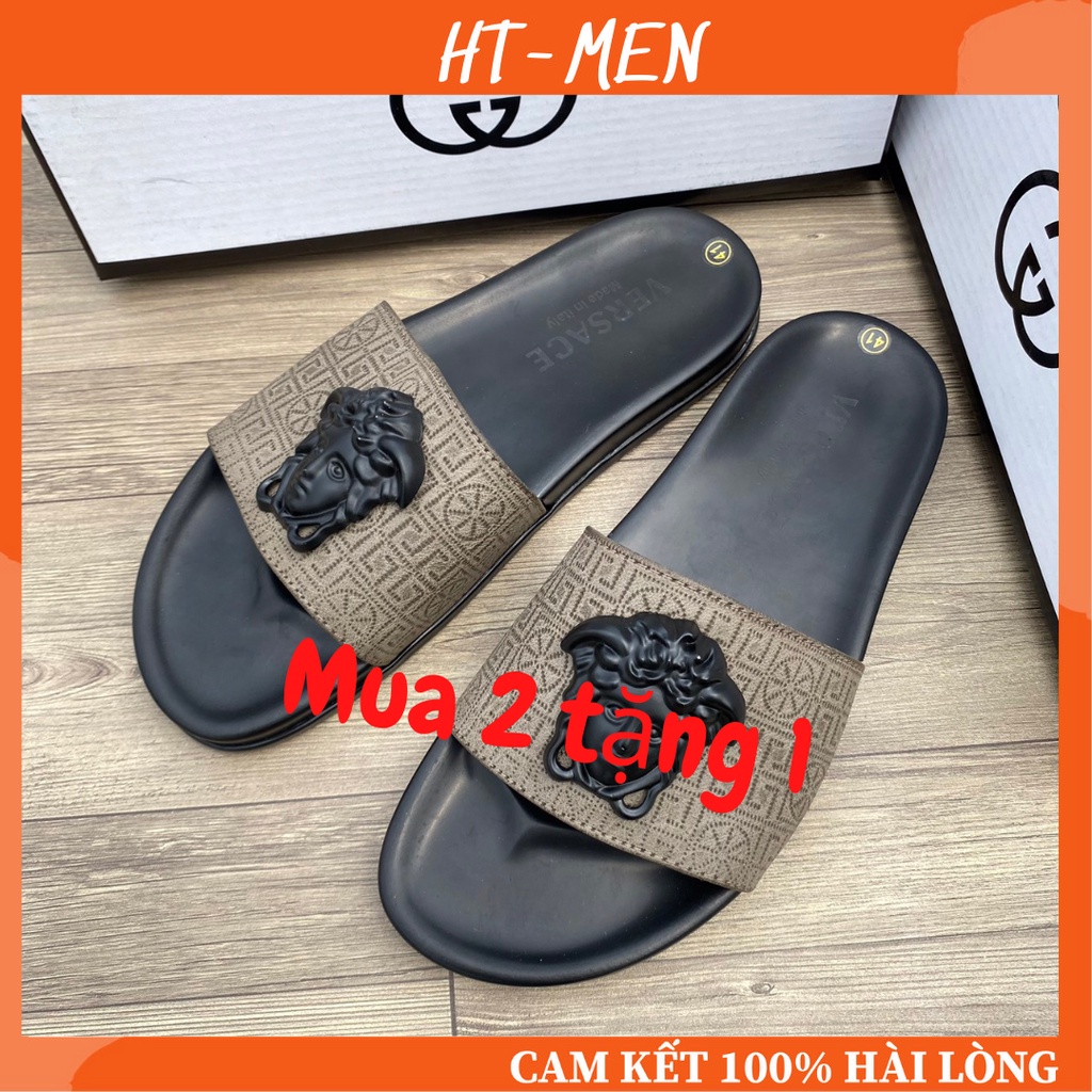 Dép Nam Quai Ngang , Đế Cao 1,5cm Chống Trơn Trượt Size Từ 37-42 Full Box