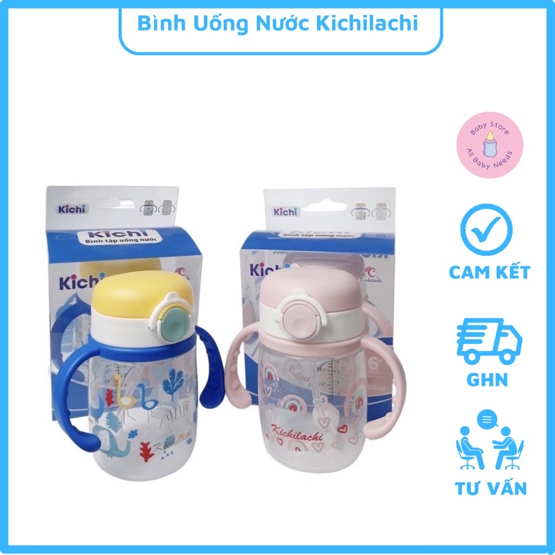 Bình Uống Nước Kichilachi 350ml Cho Bé Nhựa PP An Toàn bộ