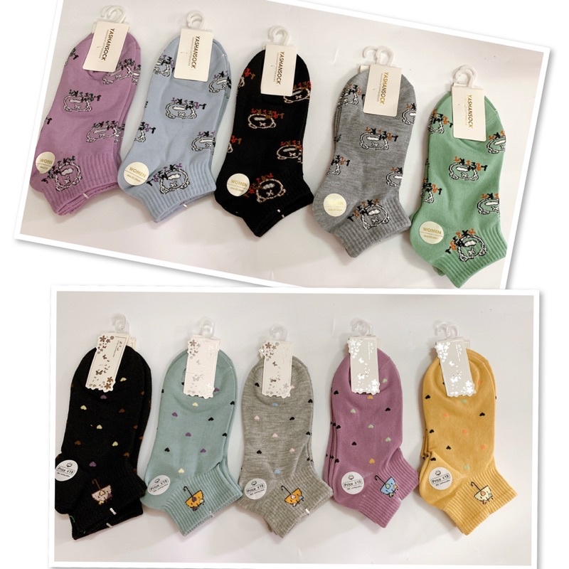 (sét 5 đôi) tất nữ ngắn cổ, chất cotton mềm mịn, lì loại đẹp, hoạ tiết trẻ trung, dễ phối đồ. SUMO Underwear.