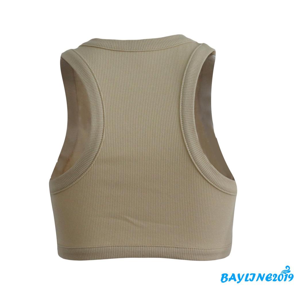 Áo Croptop Sát Nách Cổ Tròn Màu Sắc Trơn Thời Trang Mùa Hè Cho Nữ