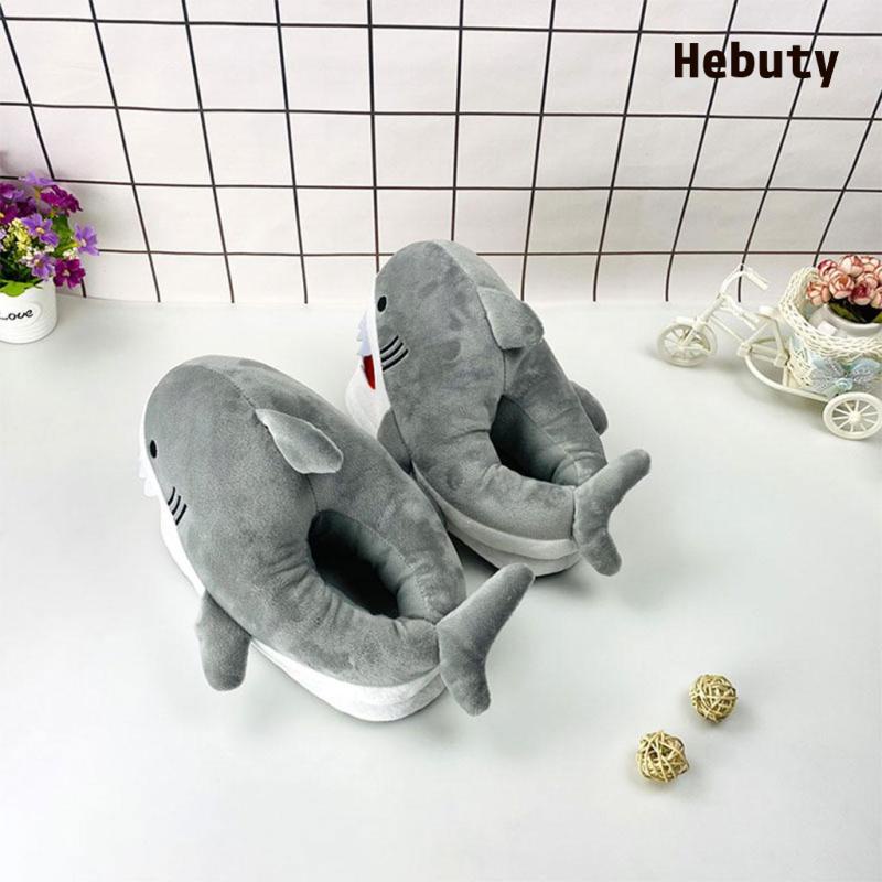 Dép Bông Đi Trong Nhà Hình Cá Mập Giữ Ấm Vui Nhộn Cho Cặp Đôi