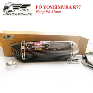 Pô r77 cacbon âm thanh trầm ấm kèm phụ kiện họng 51mm