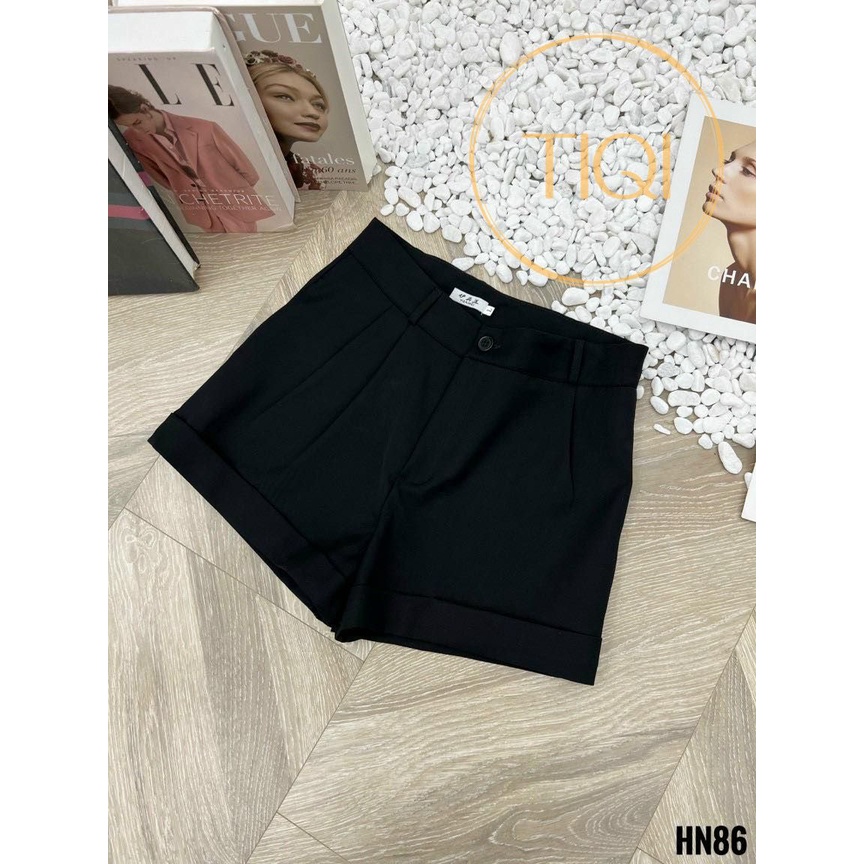Quần Đùi Tây Nữ Chất Lượng Cao Cấp Màu Tây Đen Và Nâu, Cạp Cao, Ống Ngắn Lật Lai Form Đẹp