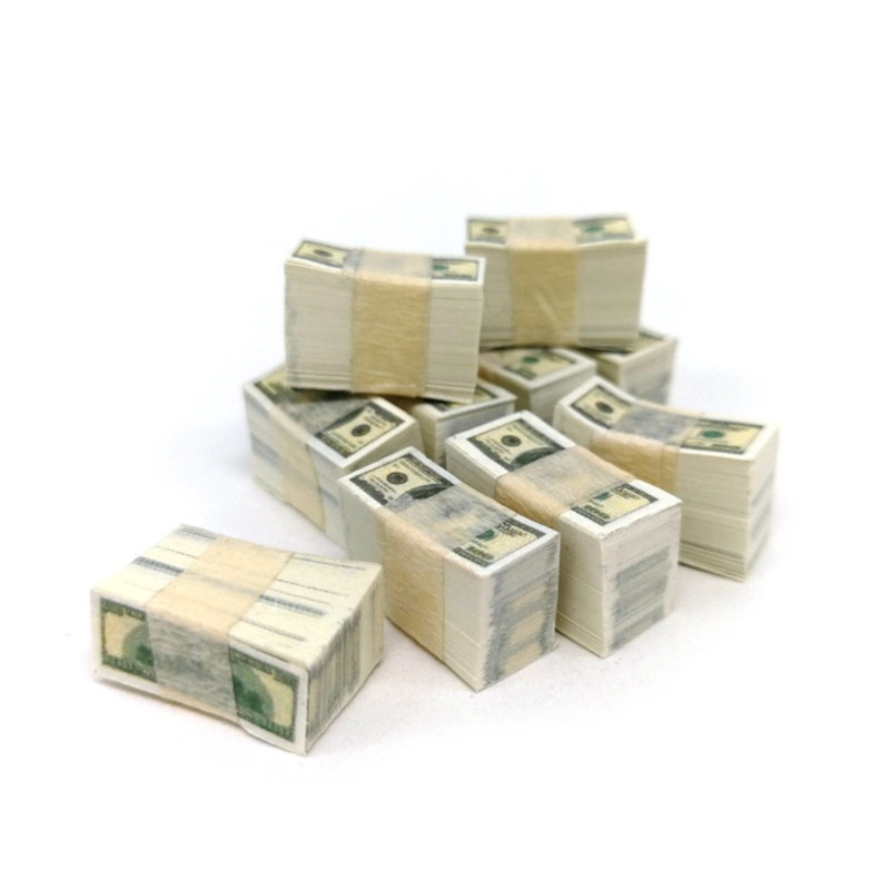 Set 100 Tờ Tiền Đô La Mini Trang Trí Nhà Búp Bê