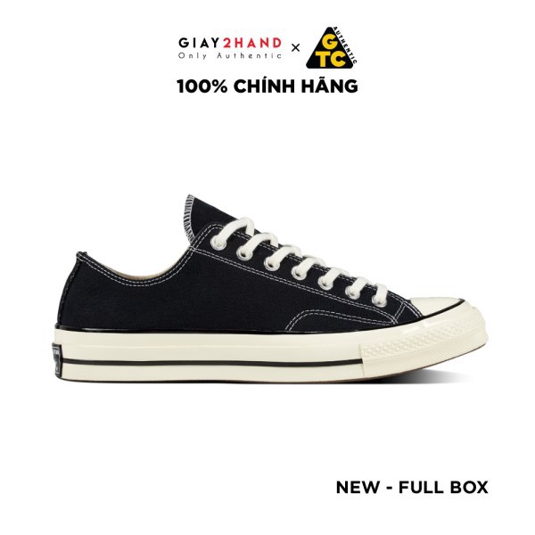 (AUTHENTIC 100%) Giày Sneaker Thể Thao Auth CONVERSE CHUCK TAYLOR 70S LOW “BLACK/WHITE” Chính Hãng 100%