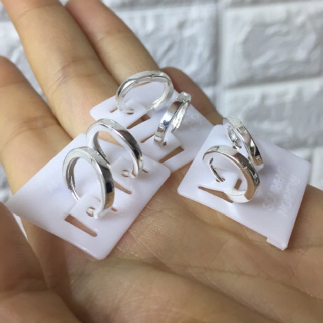 Khuyên tai Nmj tròn không đá đường kính 0,8-1cm bạc ta