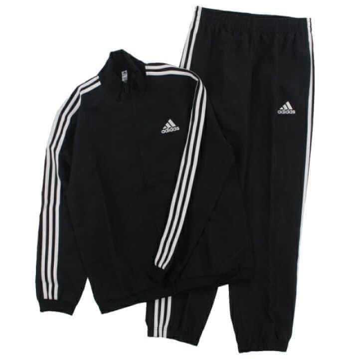 [100% HÀNG CHÍNH HÃNG] Bộ thể thao Adidas poly đen chất gió - GK9950