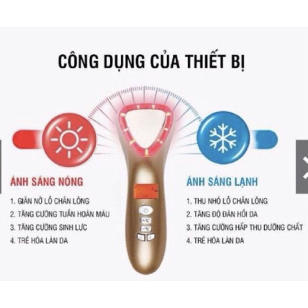 Máy Điện Di Tinh Chất Máy Masage Nóng Lạnh Kết Hợp Ánh Sáng Sinh Học D002 Thông Minh Thế Hệ Mới ( Hàng Chuẩn )