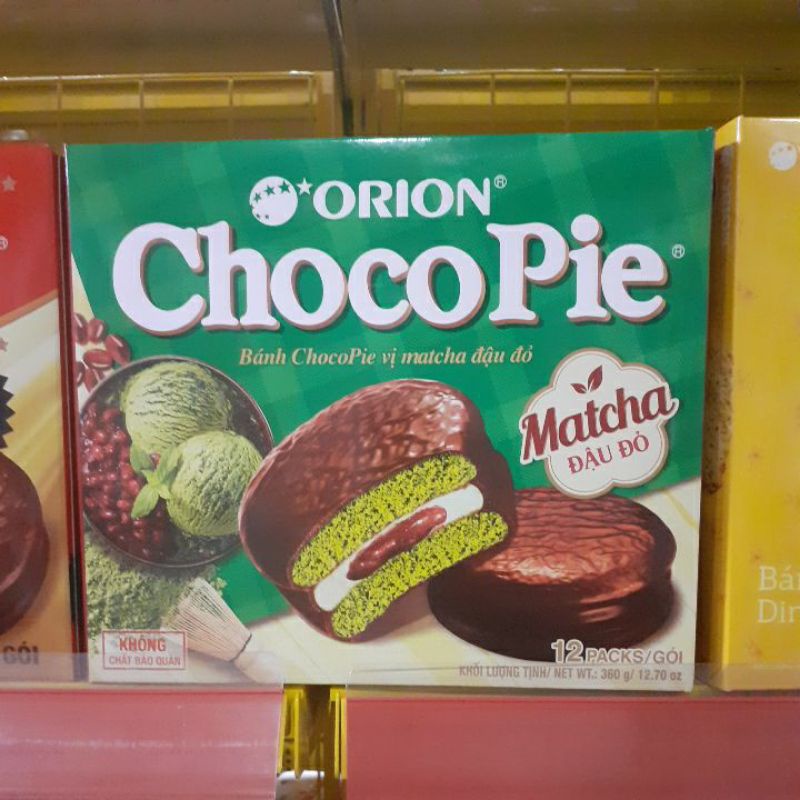 Bánh chocoPie Orion vị matcha đậu đỏ hộp 360g ( 12 gói )