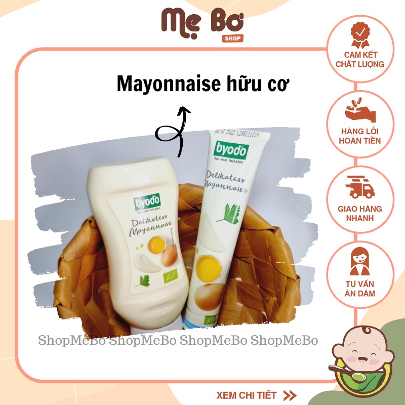 [Byodo/ Probios] SỐT MAYONNAISE HỮU CƠ CÓ TRỨNG/ KHÔNG TRỨNG - Tuýp 100ml