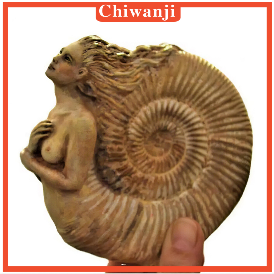 Tượng Điêu Khắc Hình Phụ Nữ Ammonite Bằng Nhựa Resin Dùng Trang Trí