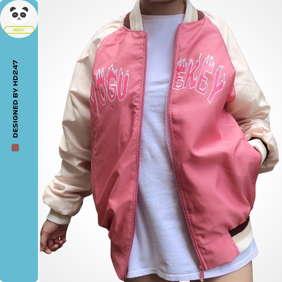 Áo Bomber Jacket Dù 2 Lớp VOGU EKEY Unisex Nữ (Ảnh Thật/Có sẵn) HD247 0253