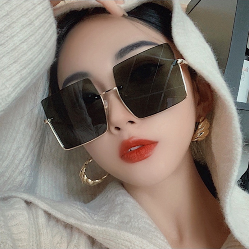 (AIMURUSI) COD Kính Mát Gọng Vuông Lớn Thiết Kế Mới Cao Cấp Thời Trang