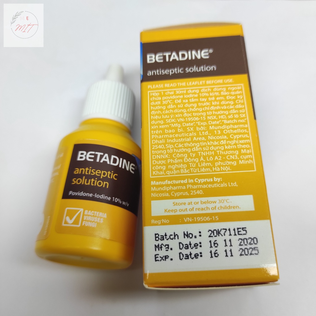 Dung Dịch Betadine Sát Khuẩn, Súc Họng, Phụ Khoa 125ml