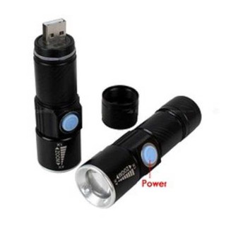 Đèn pin LED mini Zoom sạc USB