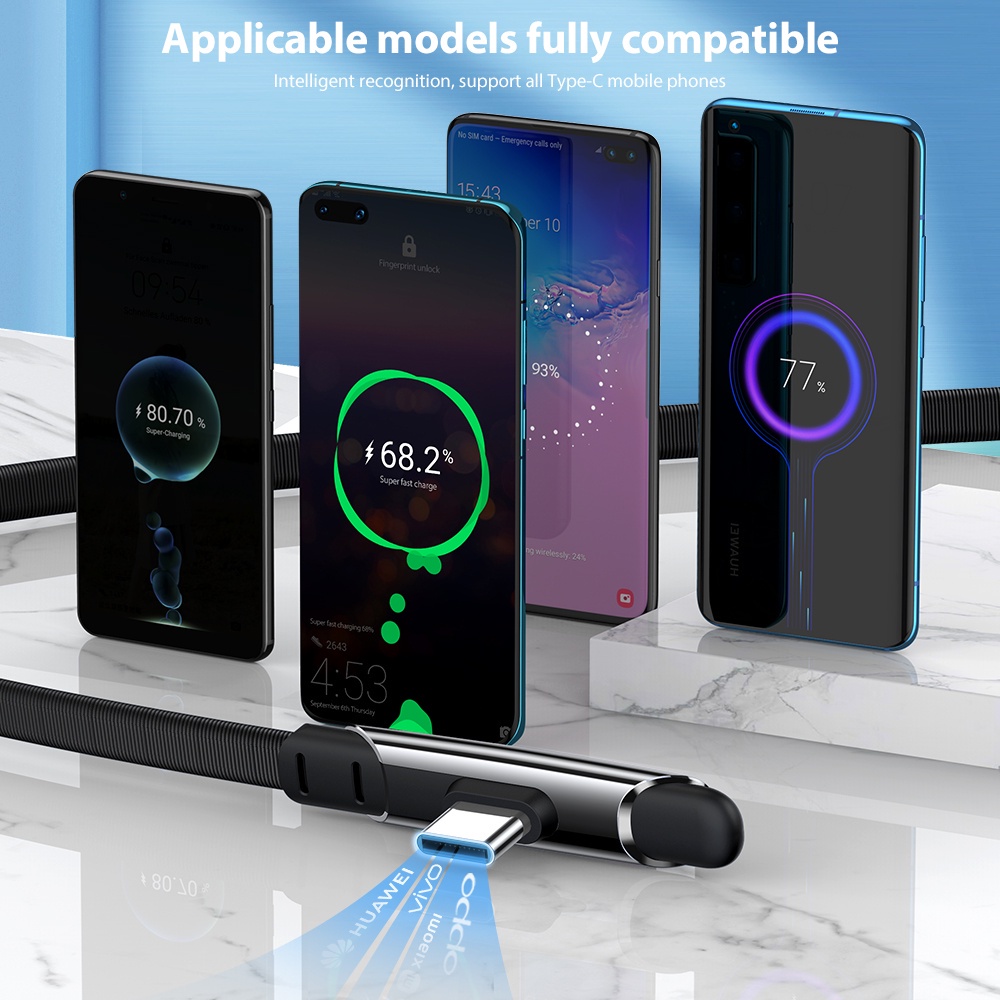 Cáp SạC Nhanh USB-C 6A 66W 90 Độ Chuyên DụNg