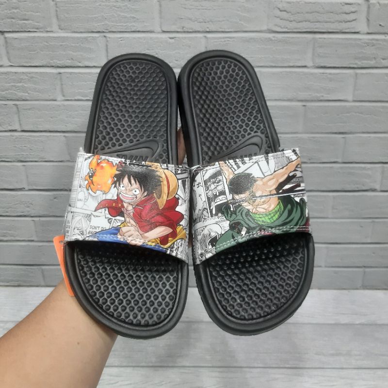 Dép Xăng Đan Nike Benassi Swoosh X One Piece Cá Tính Cho Nam Size 39-44